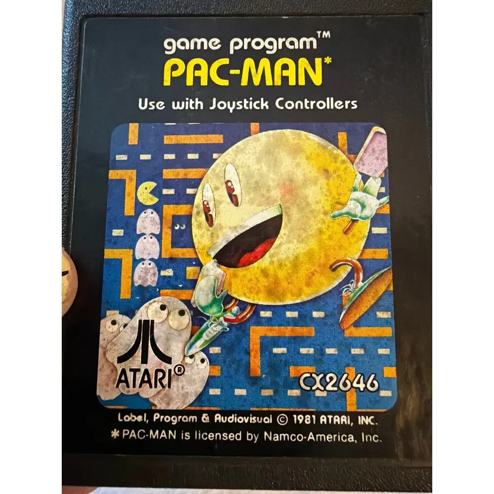 Atari 2600 Game Program Pac-Man CX2646 1981 Video Game Cartridge Vintage Retro